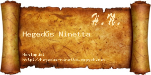 Hegedűs Ninetta névjegykártya